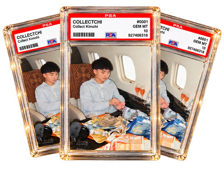 Three COLLECTCHI cards fanned out